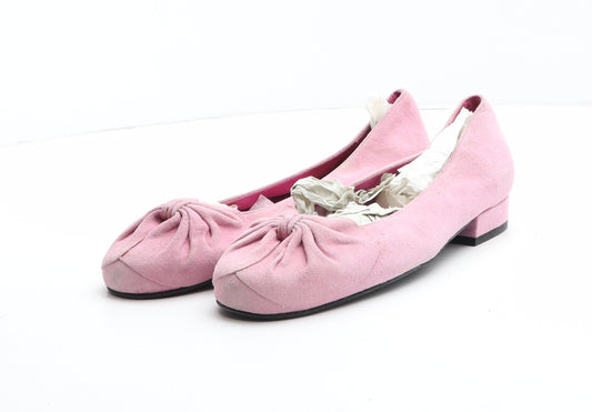 Preworn Womens Pink Synthetic Slip On Flat UK - UK Size Estimated 4