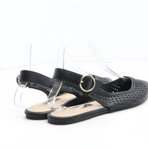 Primark Womens Black Geometric Synthetic Slingback Sandal UK