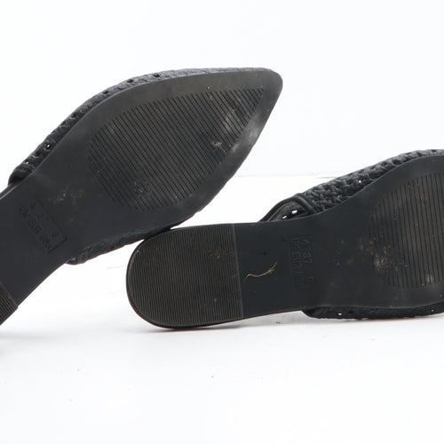 Primark Womens Black Geometric Synthetic Slingback Sandal UK