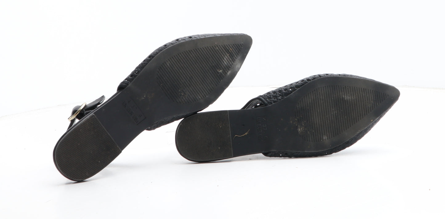 Primark Womens Black Geometric Synthetic Slingback Sandal UK