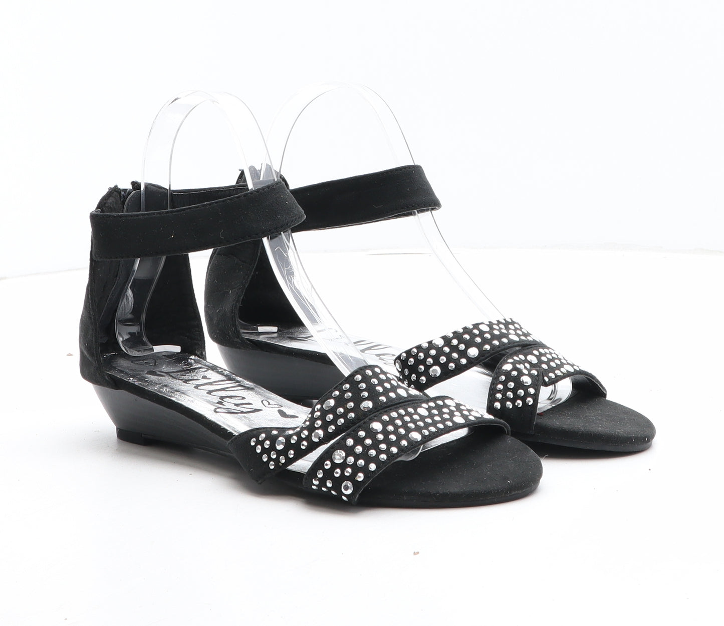 Lilley Womens Black Synthetic Slip On Flat UK