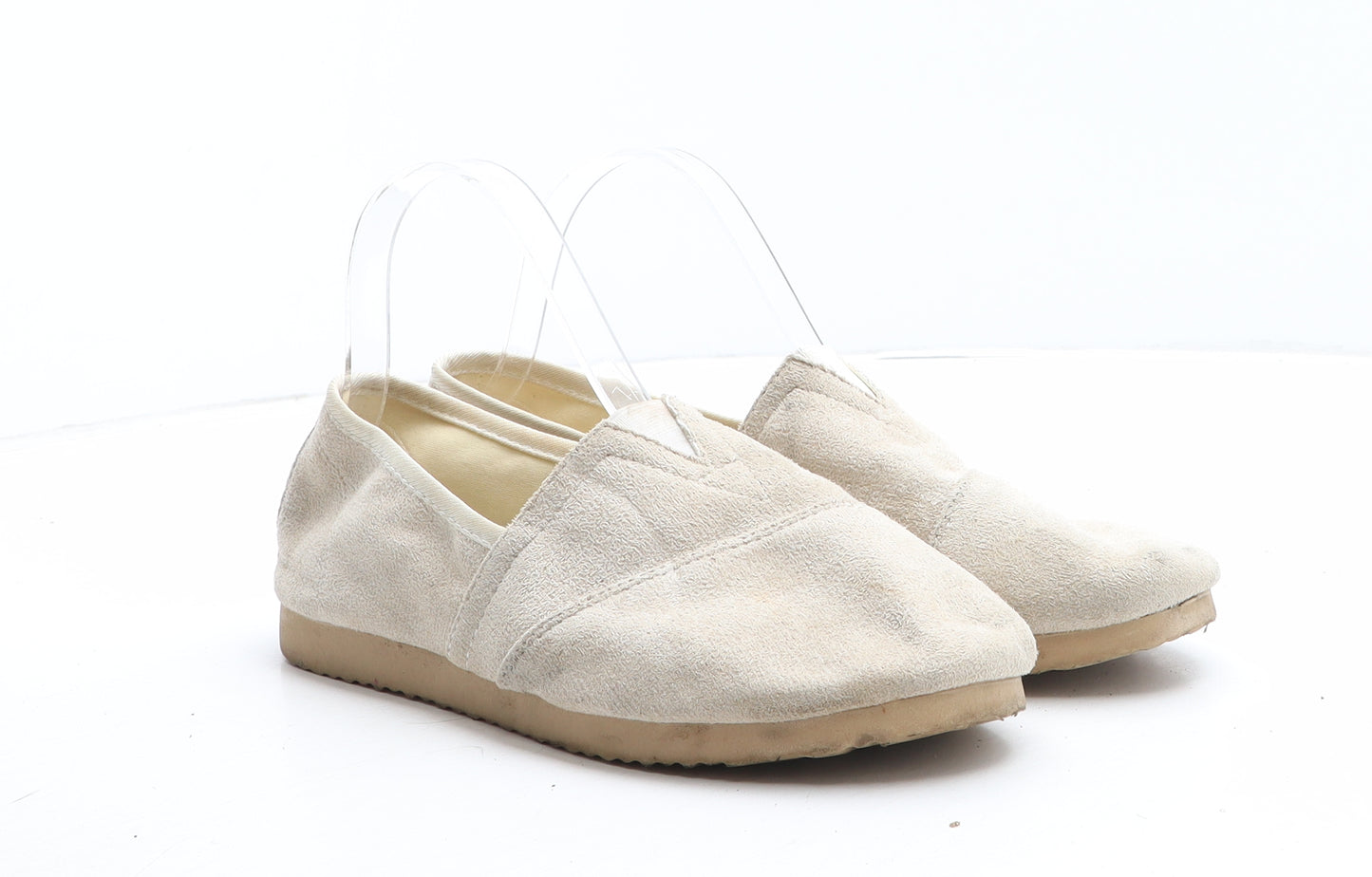 Preworn Womens Beige Synthetic Slip On Casual UK - UK Size Estimated 7
