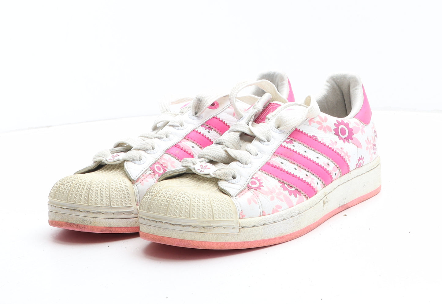 adidas Womens White Floral Synthetic Trainer UK