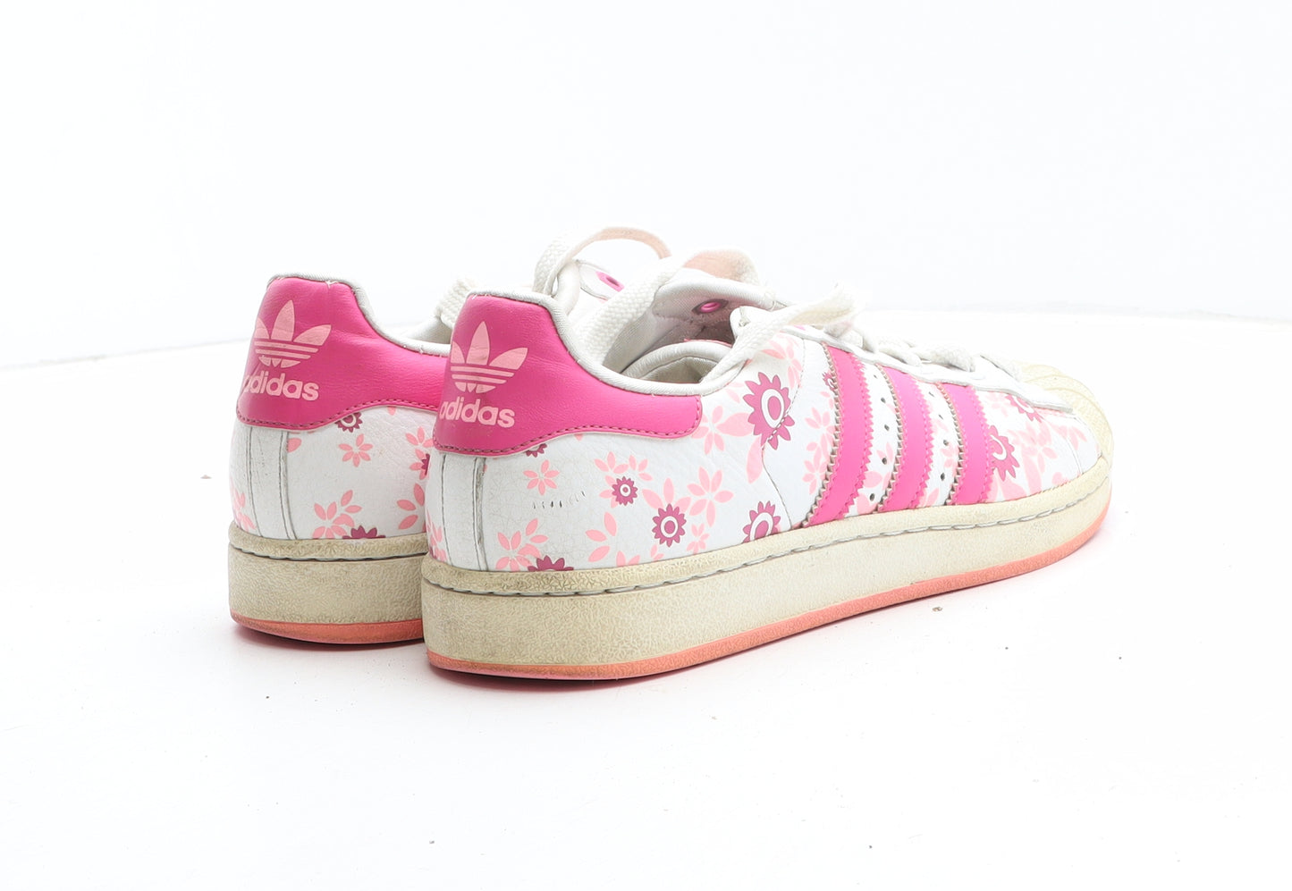 adidas Womens White Floral Synthetic Trainer UK