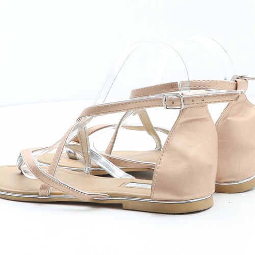 Atmosphere Womens Beige Synthetic Flat UK