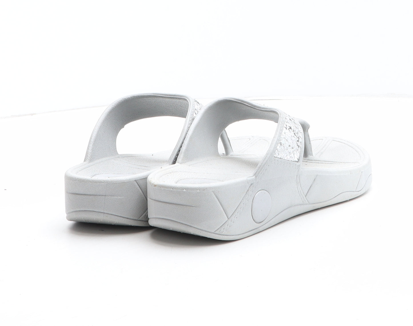 Preworn Womens Grey Synthetic Thong Sandal UK