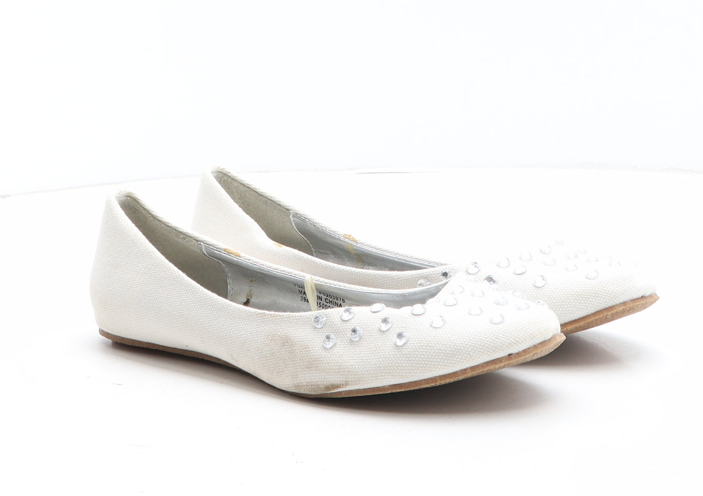 Fiore Womens White Synthetic Flat UK