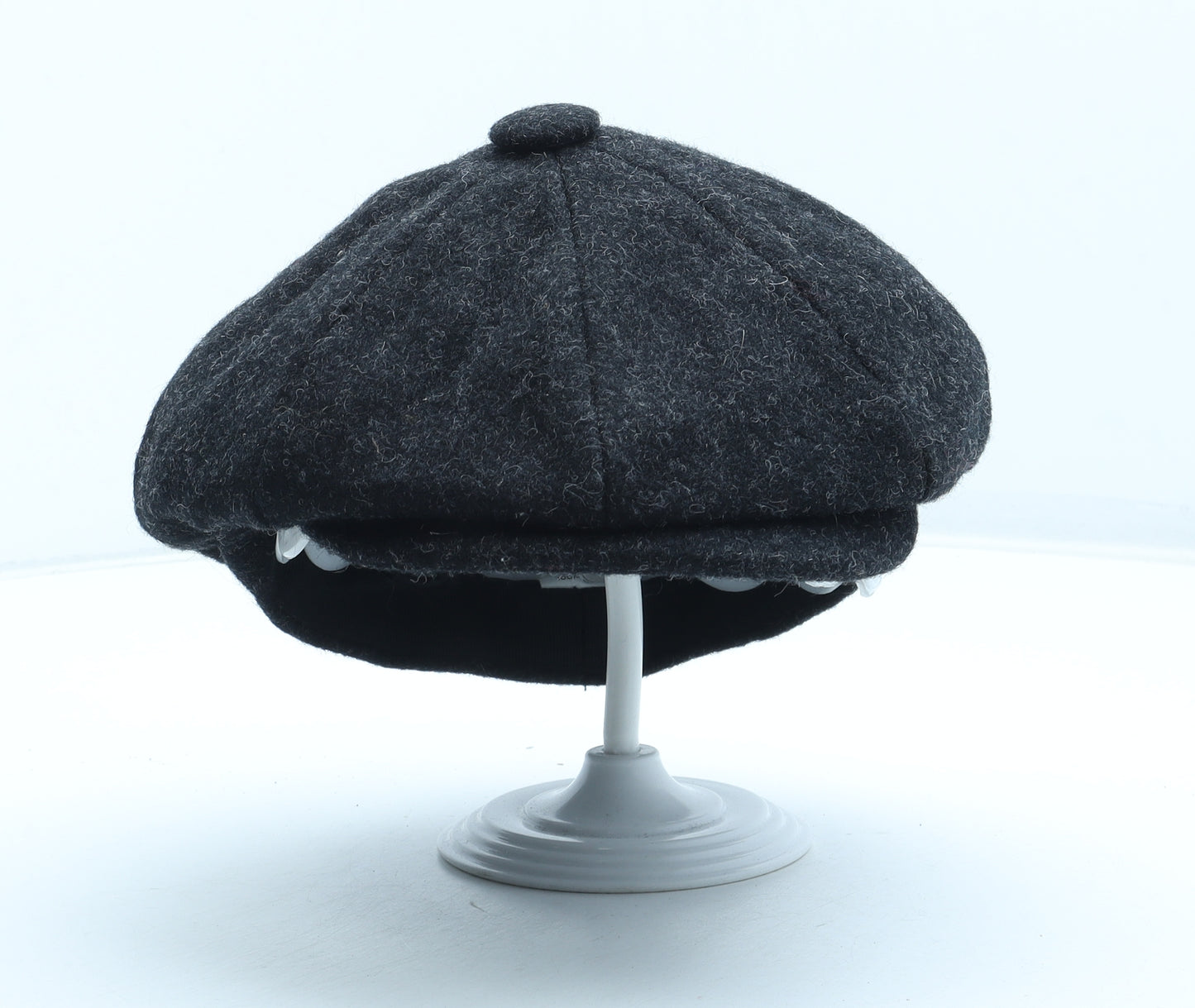 Preworn Mens Grey Wool Peaked Cap Size S