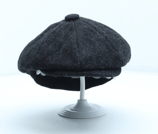 Preworn Mens Grey Wool Peaked Cap Size S