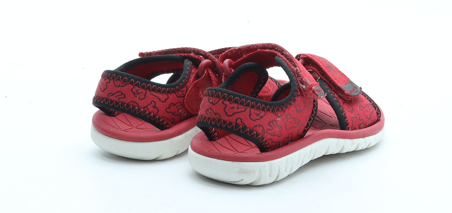 Clarks Boys Red Geometric Polyester Fisherman Sandal UK 4.5