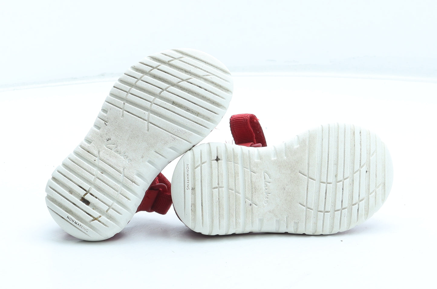 Clarks Boys Red Geometric Polyester Fisherman Sandal UK 4.5