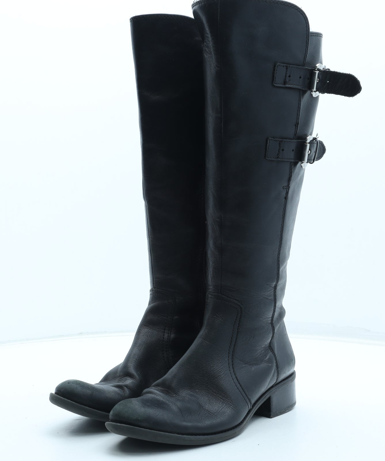 Caprice Womens Black Leather Biker Boot UK