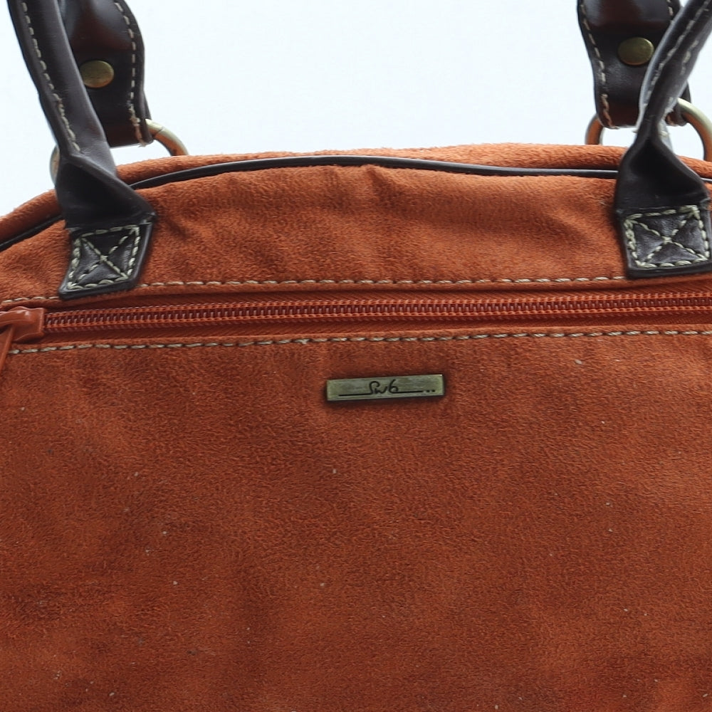 PW6 Womens Orange Leather Top Handle Bag Size Medium