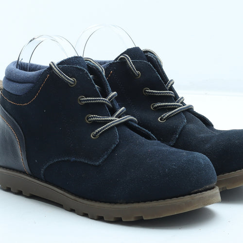 TU Boys Blue Leather Bootie Boot UK 4