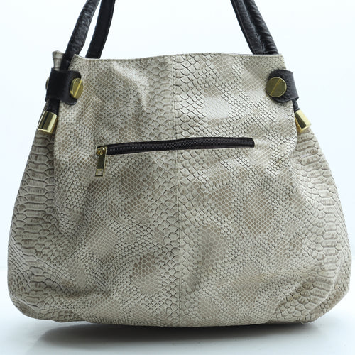 Michael Kors Womens Beige Polyurethane Shoulder Bag Size Large - Snakeskin Pattern