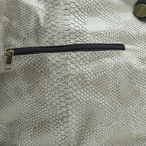 Michael Kors Womens Beige Polyurethane Shoulder Bag Size Large - Snakeskin Pattern