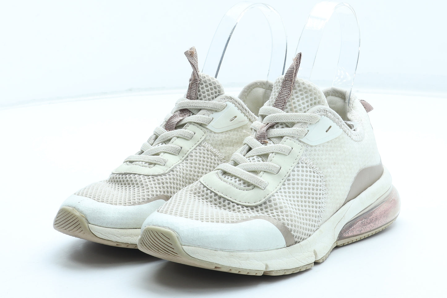 Preworn Girls Beige Polyester Trainer UK 11