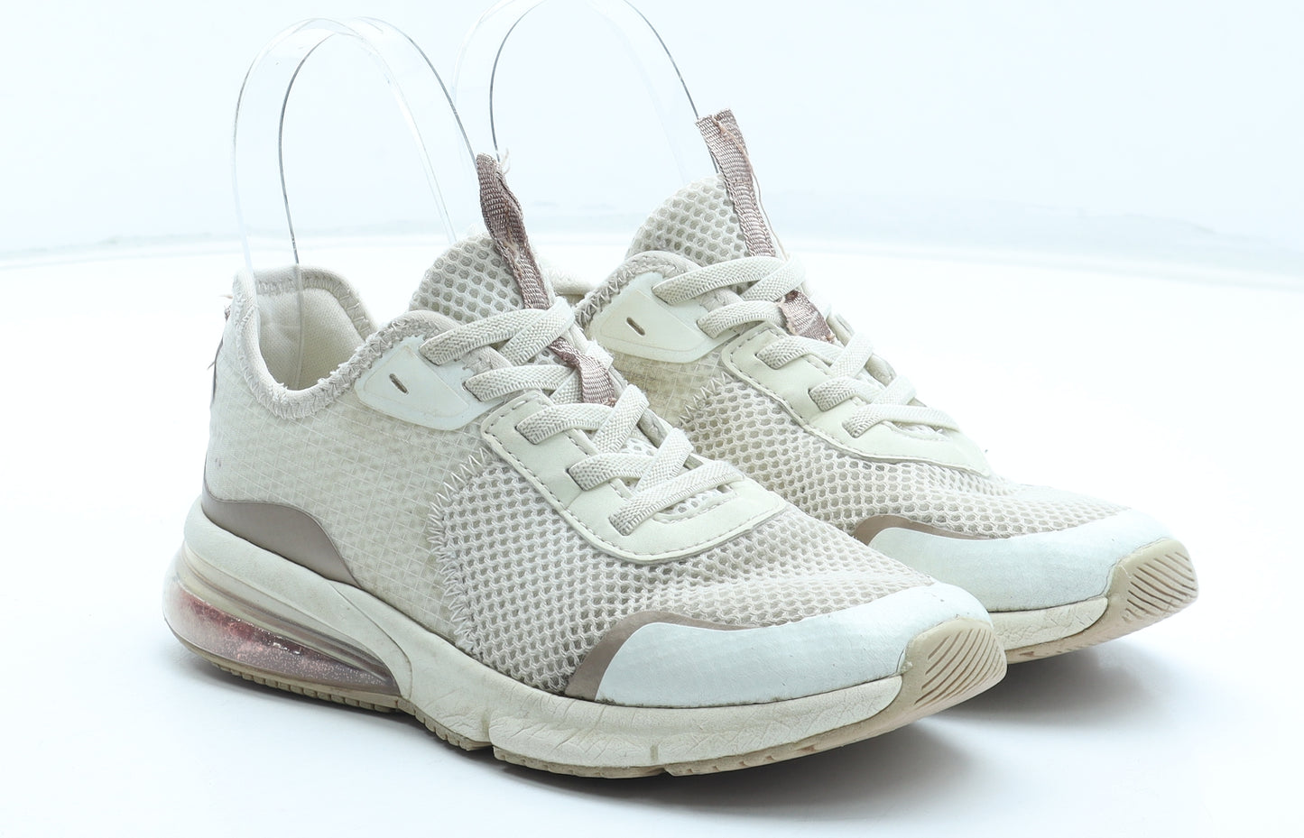 Preworn Girls Beige Polyester Trainer UK 11