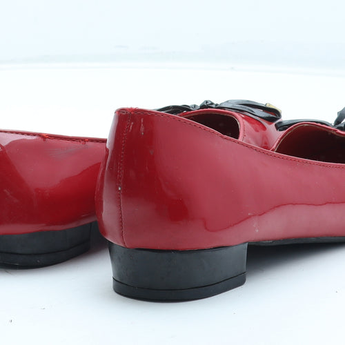 Fiore Womens Red Synthetic Ballet Flat UK