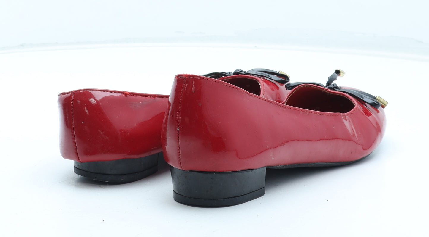 Fiore Womens Red Synthetic Ballet Flat UK