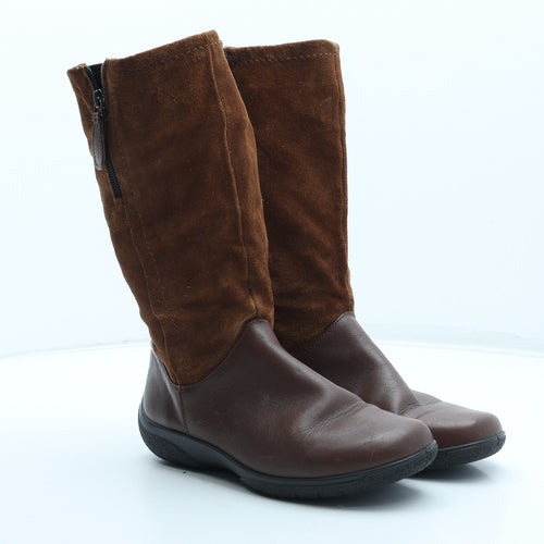 Hotter Womens Brown Leather Bootie Boot UK