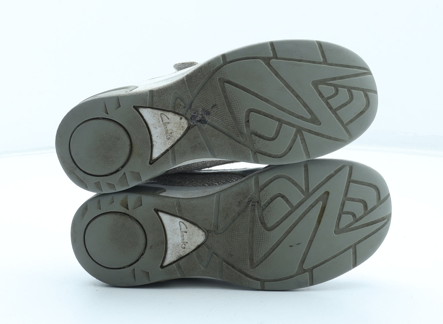 Clarks Girls Silver Polyester Trainer UK 12.5