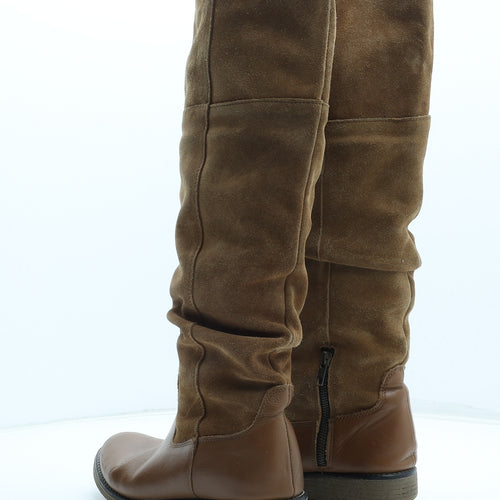 Preworn Womens Brown Leather Bootie Boot UK