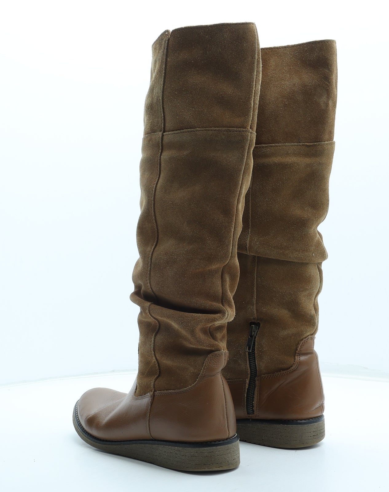Preworn Womens Brown Leather Bootie Boot UK