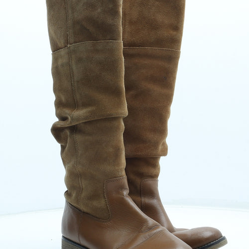 Preworn Womens Brown Leather Bootie Boot UK