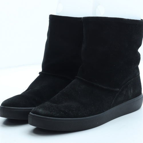 Hotter Womens Black Polyester Shearling Style Boot UK