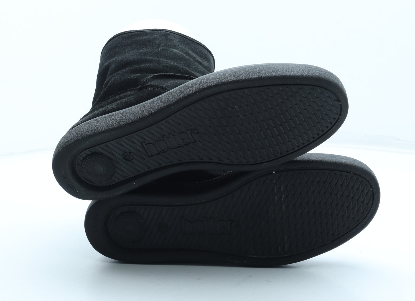 Hotter Womens Black Polyester Shearling Style Boot UK