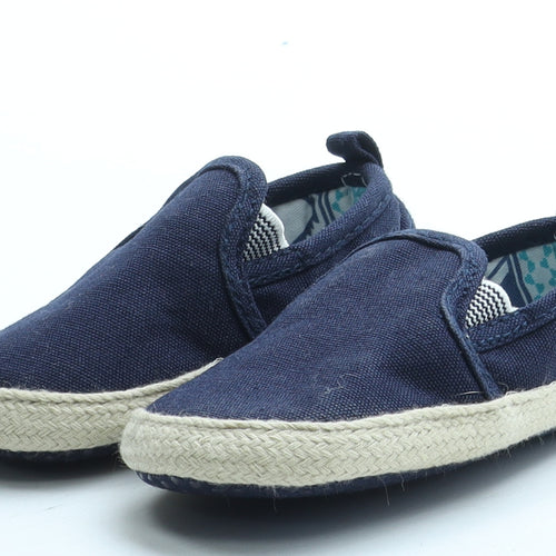 F&F Boys Blue Polyester Espadrille Flat UK 0-6 Months