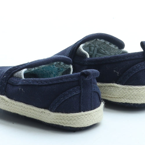 F&F Boys Blue Polyester Espadrille Flat UK 0-6 Months