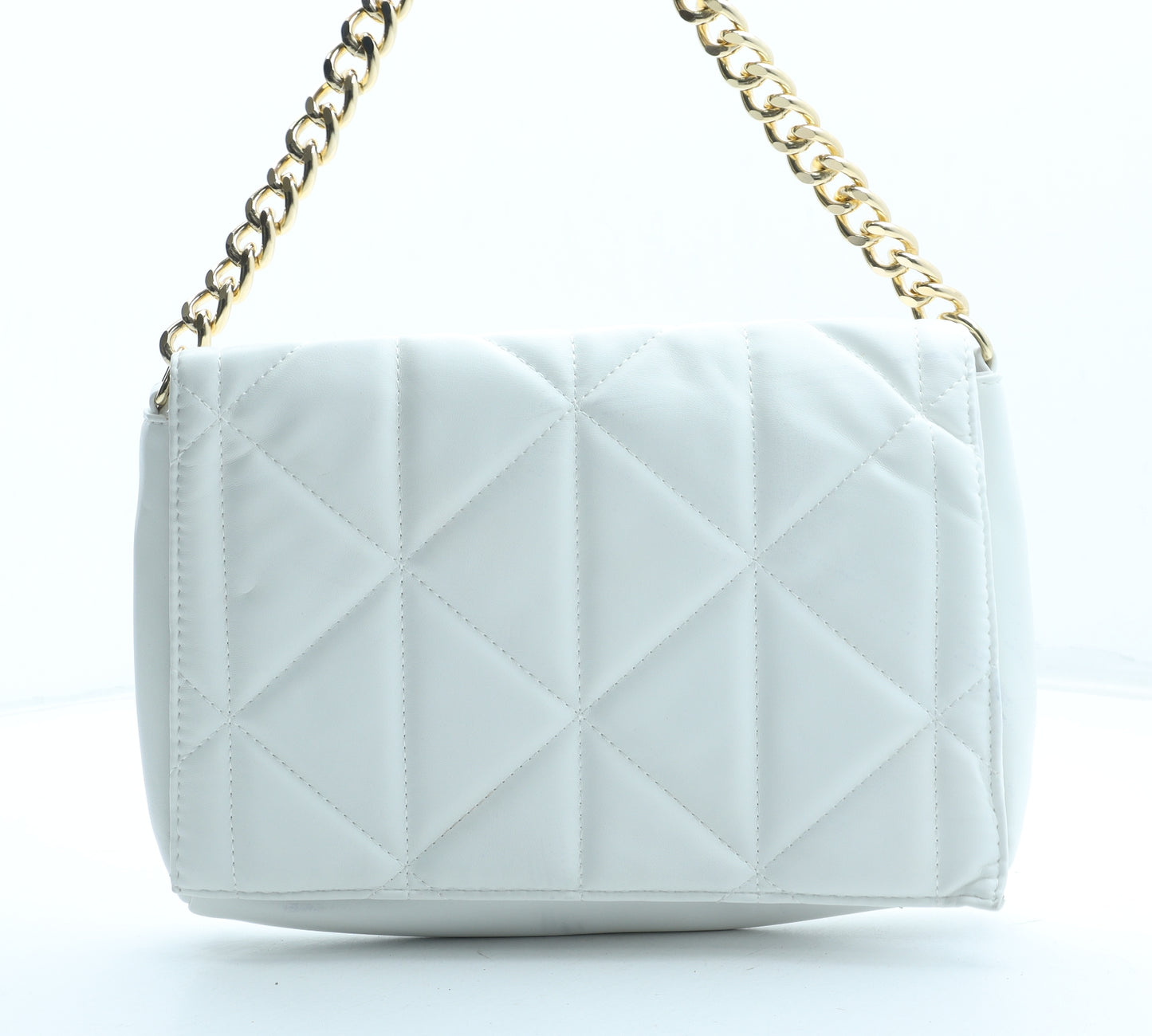Primark Womens White Polyurethane Shoulder Bag Size Small