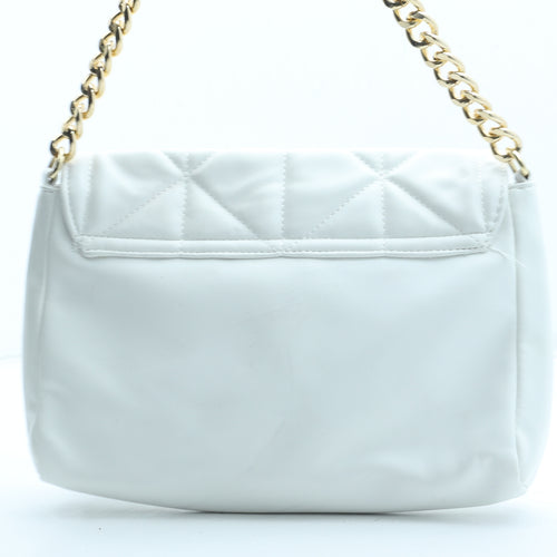 Primark Womens White Polyurethane Shoulder Bag Size Small