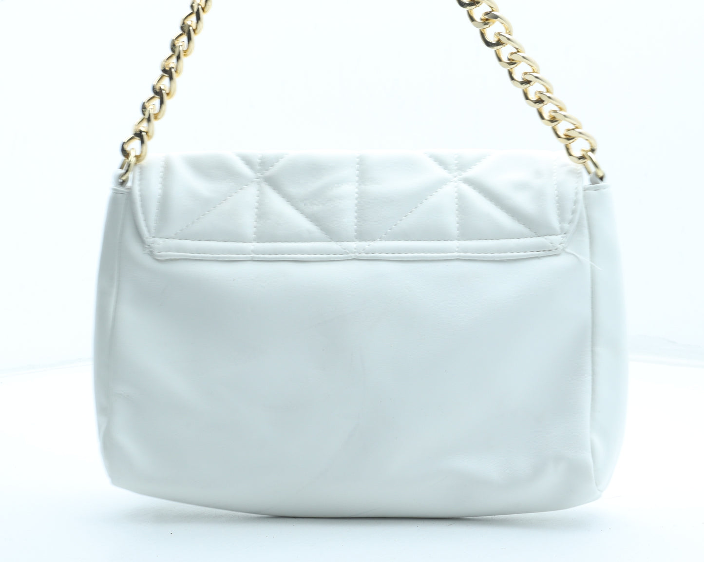 Primark Womens White Polyurethane Shoulder Bag Size Small