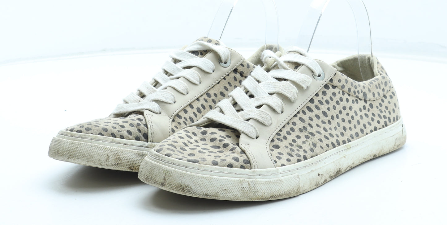 Marks and Spencer Womens Brown Animal Print Polyester Trainer UK - Leopard Pattern