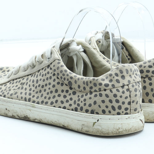 Marks and Spencer Womens Brown Animal Print Polyester Trainer UK - Leopard Pattern