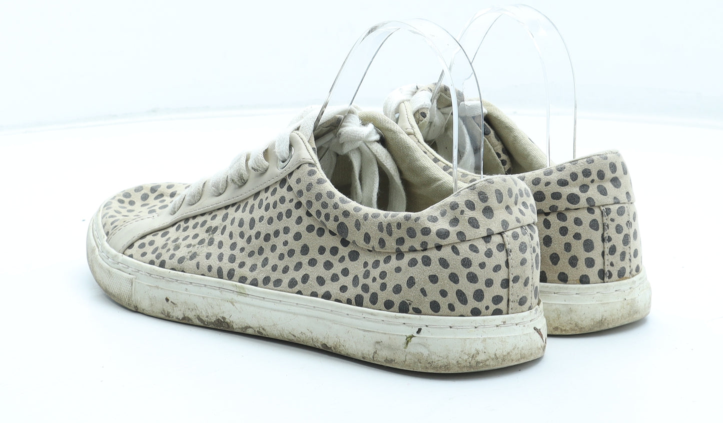 Marks and Spencer Womens Brown Animal Print Polyester Trainer UK - Leopard Pattern