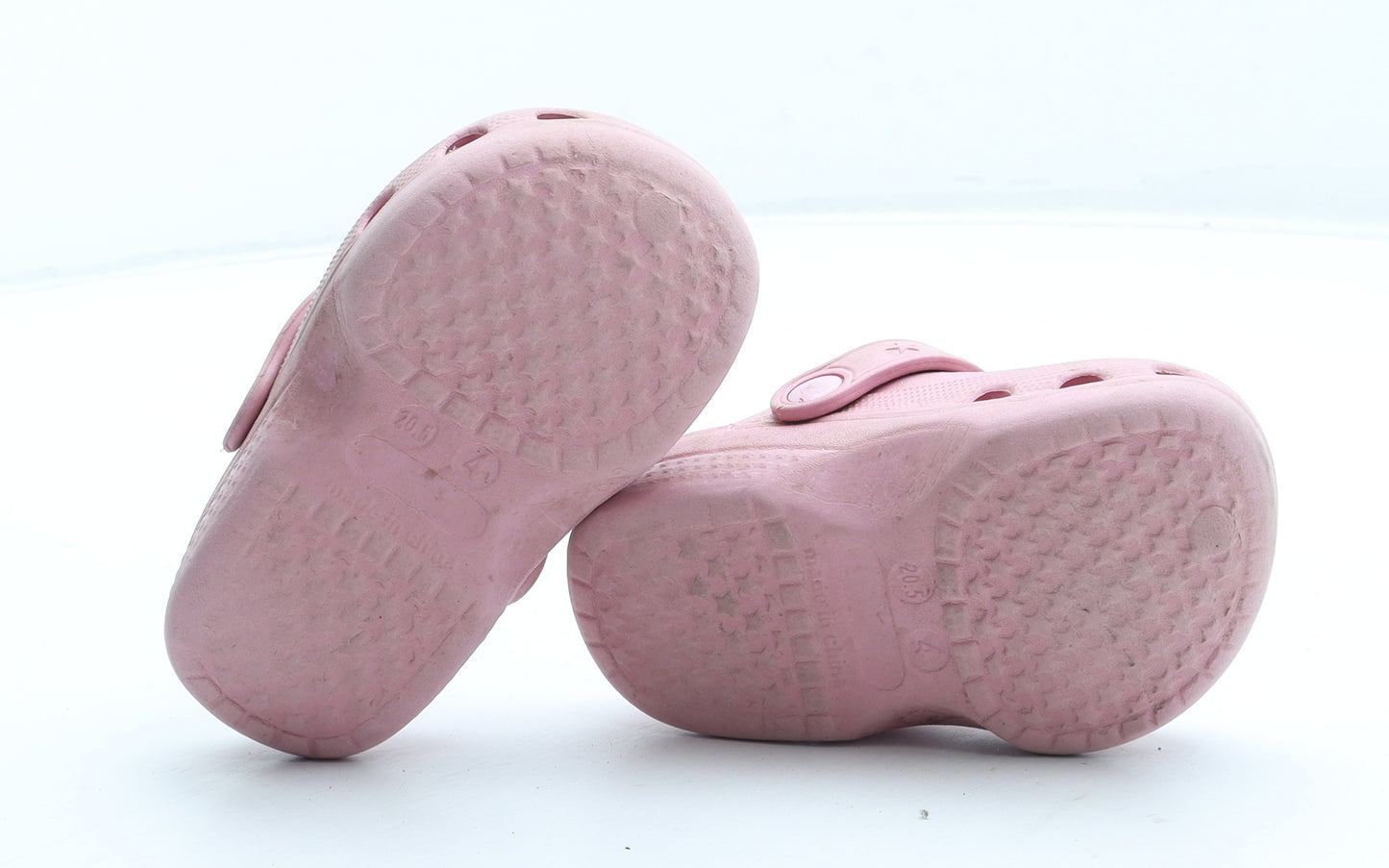 Preworn Girls Pink Geometric Rubber Clog Sandal UK 4 20 - Star Pattern