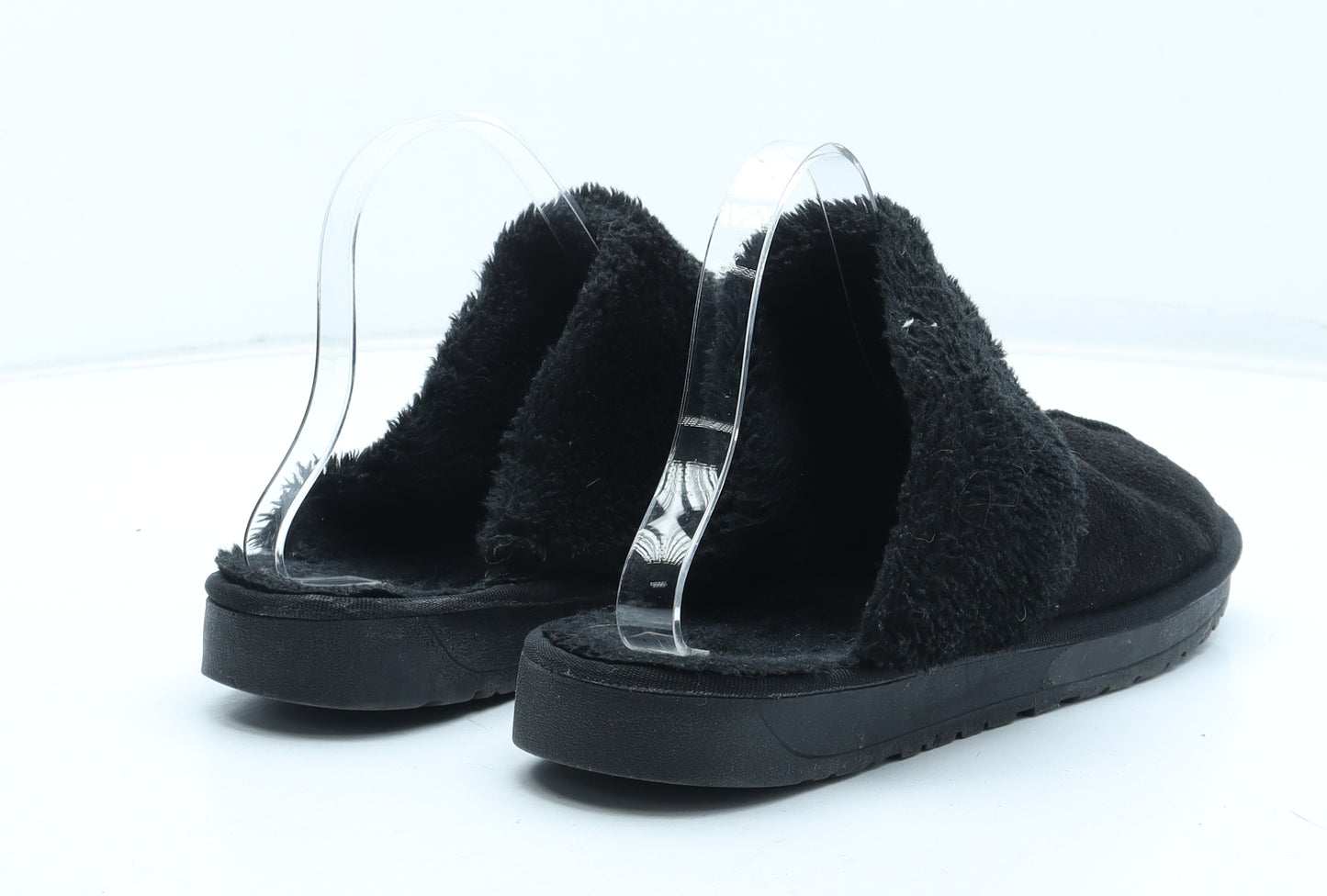 Beafasugg Womens Black Leather Slip On Flat UK - Snow Sliders. Estimate UK size 6
