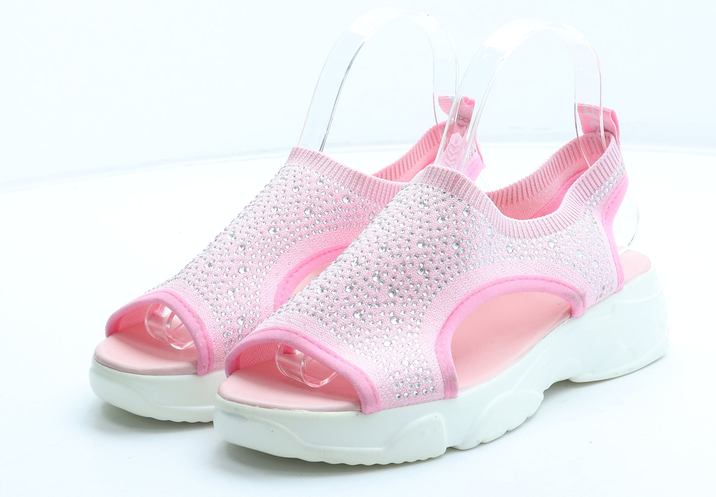 Preworn Womens Pink Polyester Slip On Sandal UK - Estimated UK Size 6