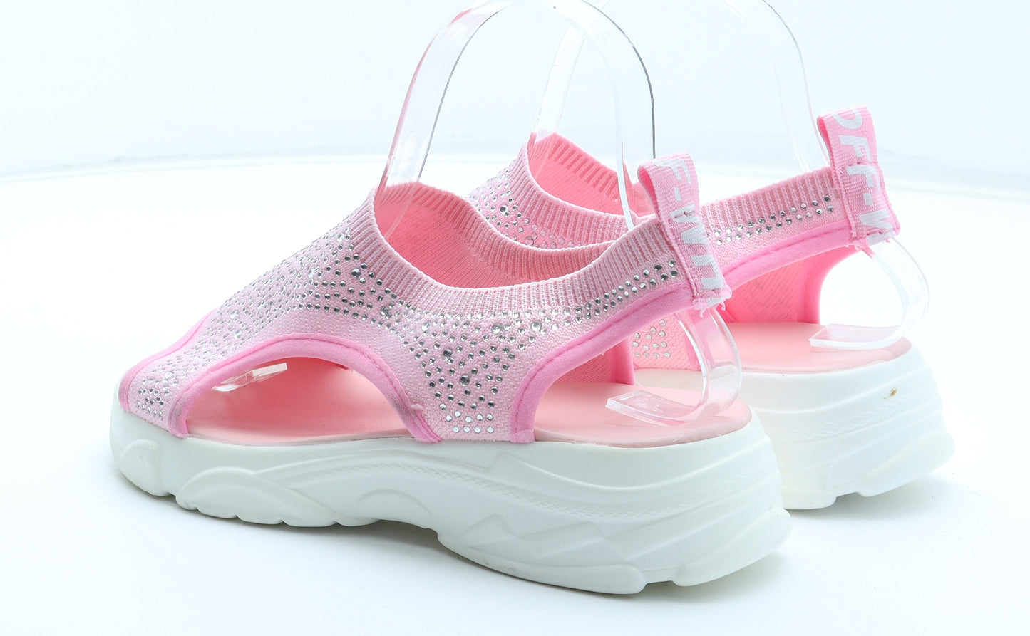 Preworn Womens Pink Polyester Slip On Sandal UK - Estimated UK Size 6