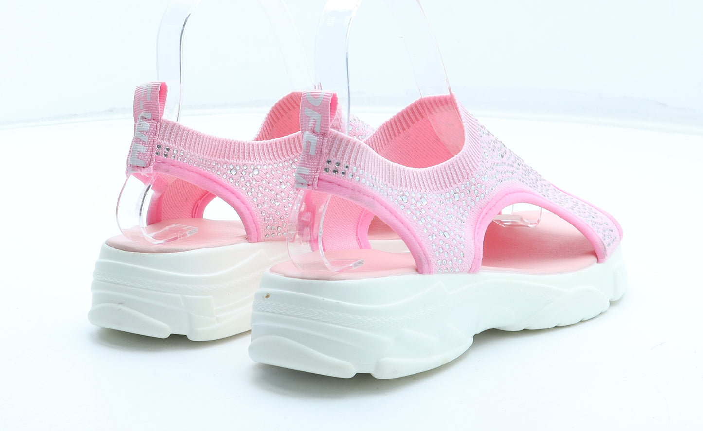 Preworn Womens Pink Polyester Slip On Sandal UK - Estimated UK Size 6
