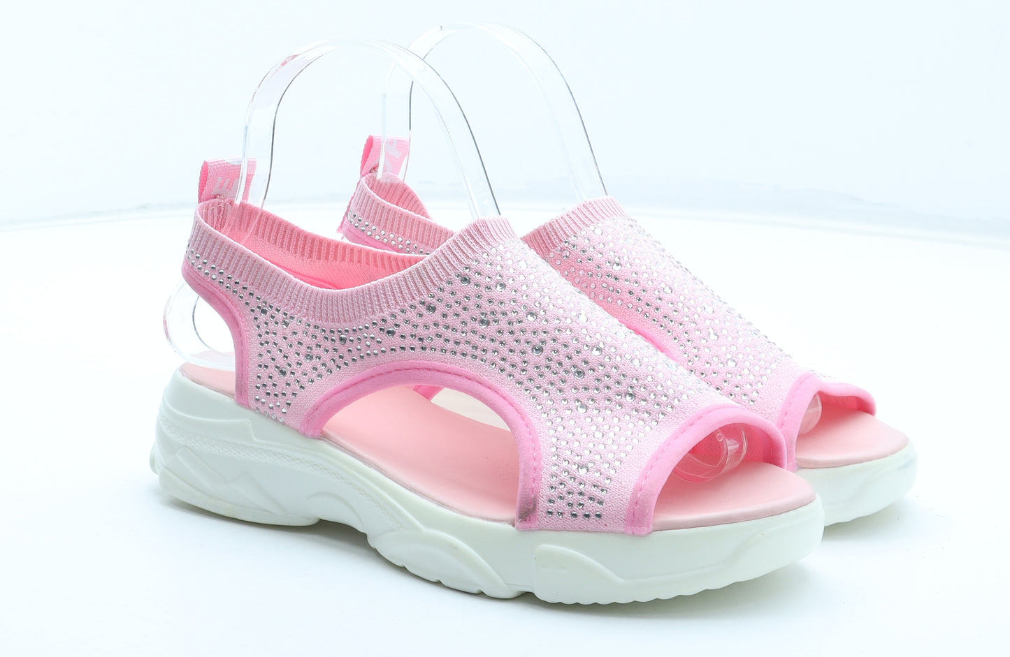 Preworn Womens Pink Polyester Slip On Sandal UK - Estimated UK Size 6