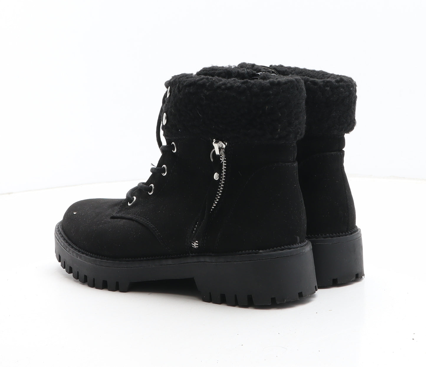 New Look Womens Black Synthetic Combat Boot UK