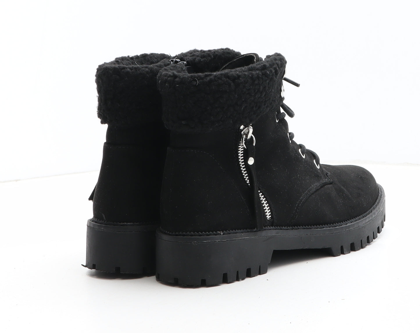 New Look Womens Black Synthetic Combat Boot UK