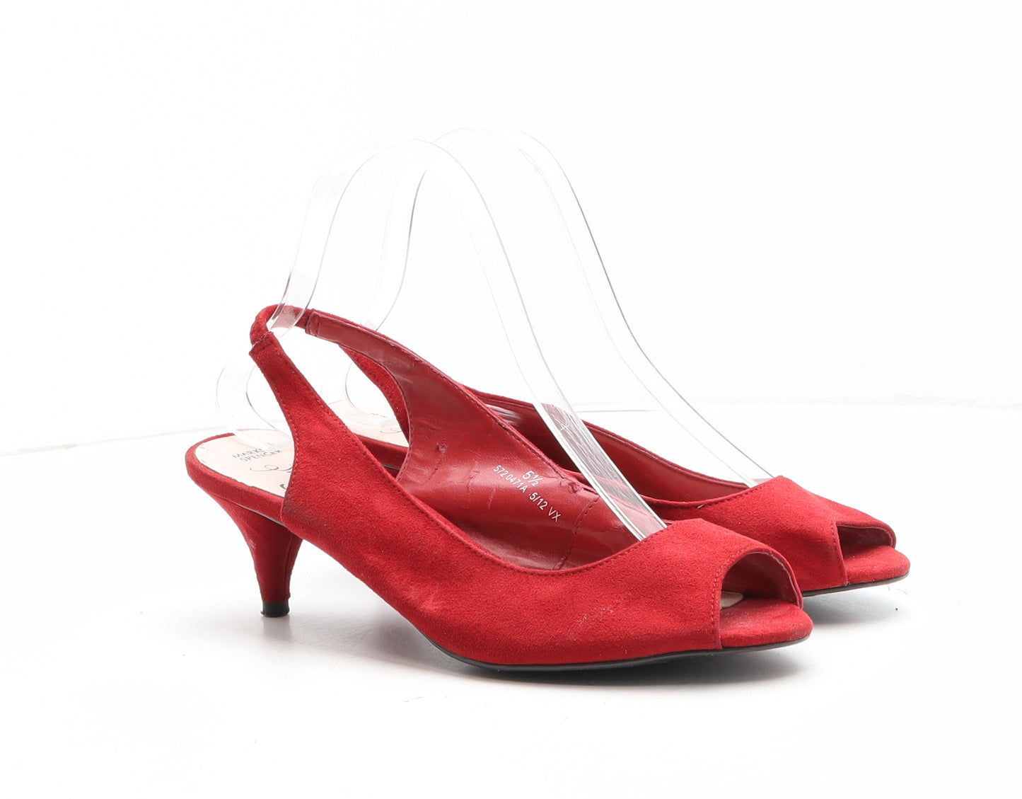 Marks and Spencer Womens Red Synthetic Slingback Heel UK