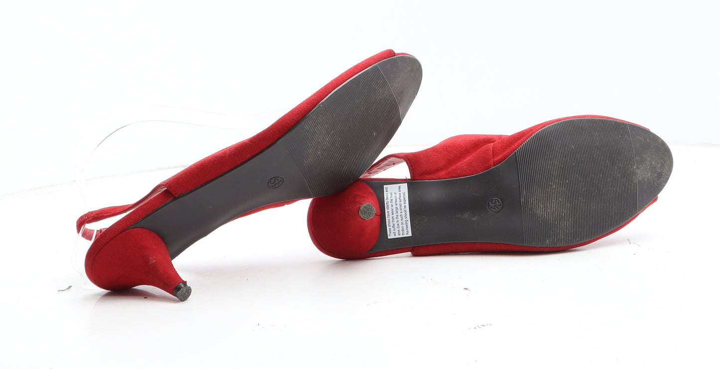 Marks and Spencer Womens Red Synthetic Slingback Heel UK