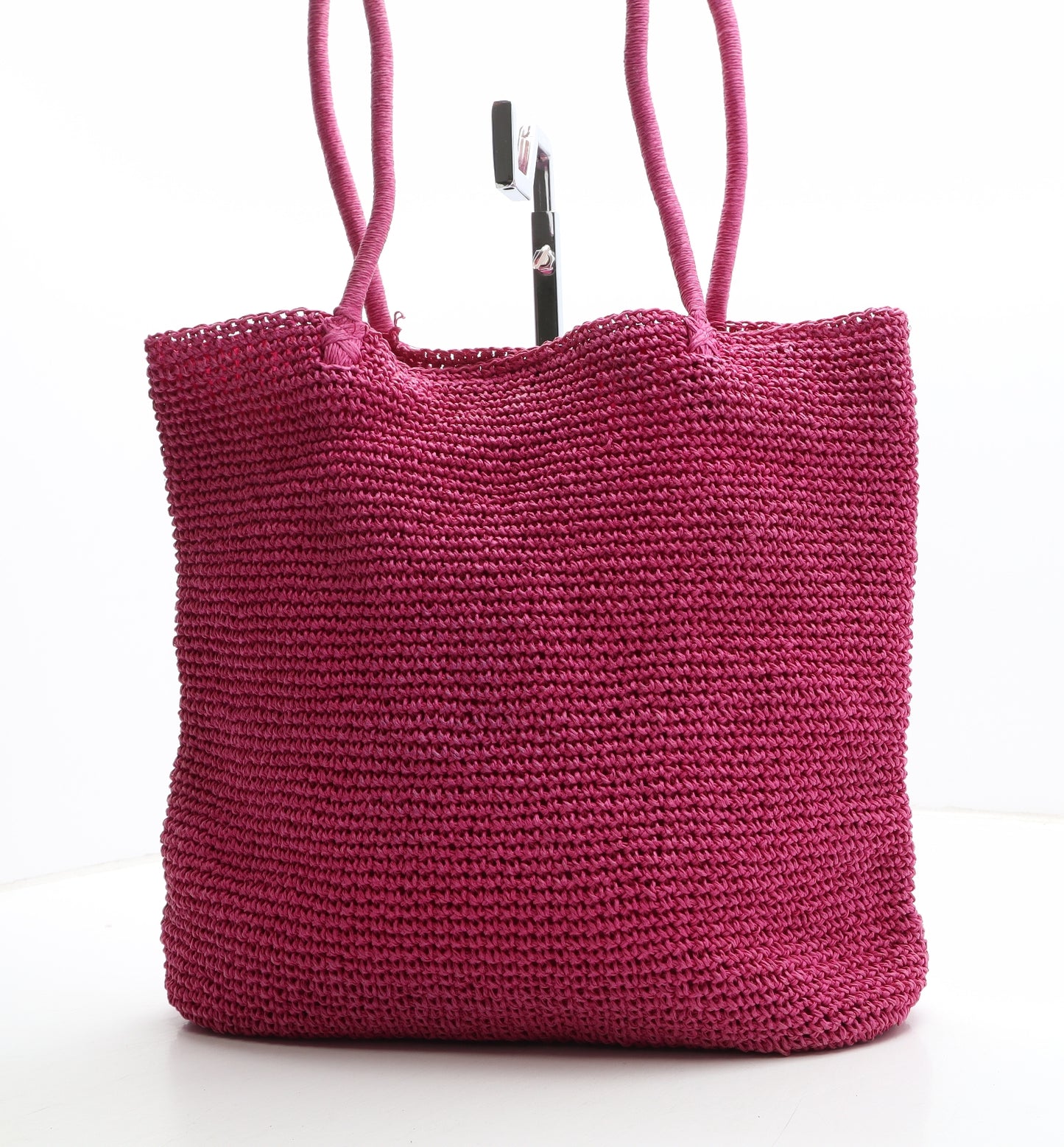 Preworn Womens Pink Polyester Tote Size Large - Flower Detail